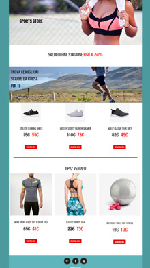 Saldi fine stagione negozio sport